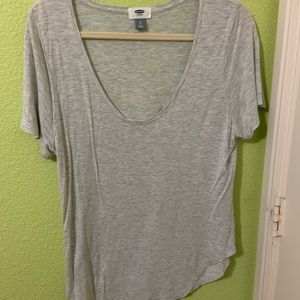 Old Navy Gray Scoop Neck Top